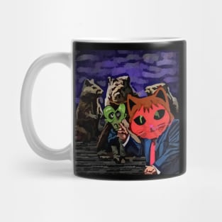 watercolor cat groundhog with heart zombie Mug